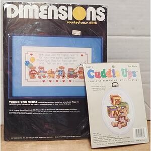 Dimensions Counted Cross Stitch Thank You Verse Cuddle Ups‎ Bear Blocks Nursery